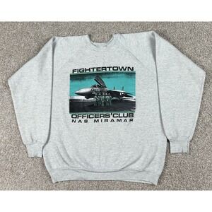 VTG Fightertown Sweatshirt Mens XL Fighter Pilot Naval Air NAS Miramar Officer‎